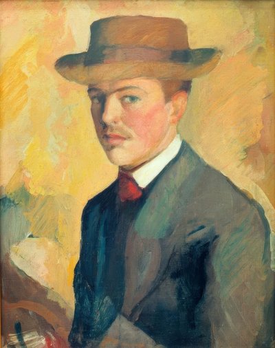 Autorretrato con sombrero de August Macke