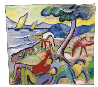 Jinetes durmiendo, 1910 de August Macke