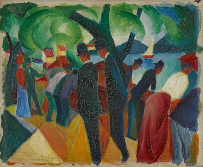 caminar sobre el puente de August Macke