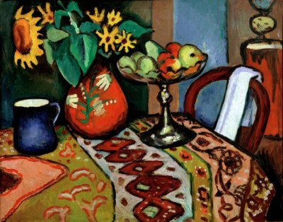 Naturaleza muerta con girasoles I de August Macke