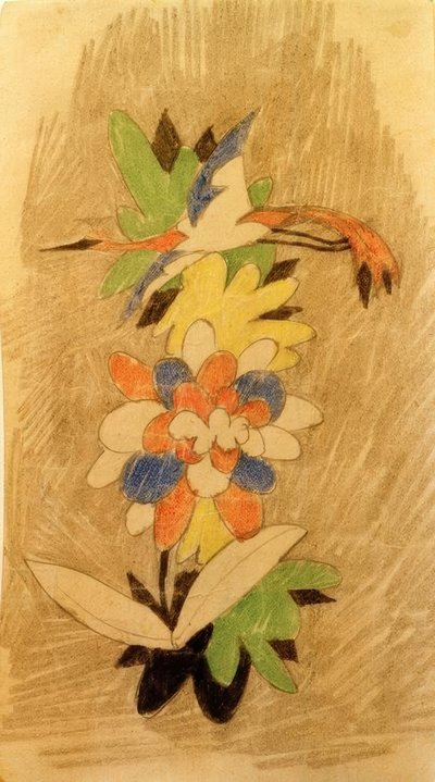 Pájaro en flores de August Macke