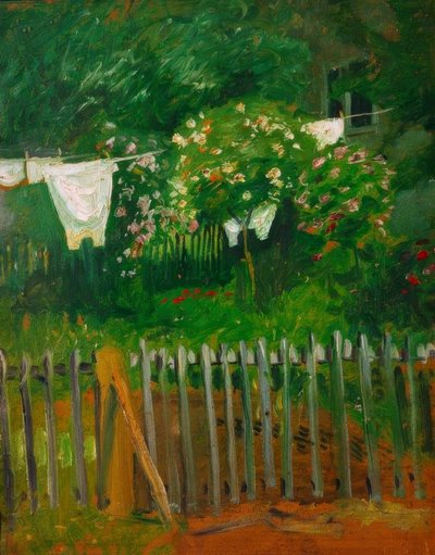 Ropa en el jardín en Kandern de August Macke