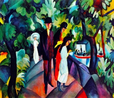 Caminantes en el puente de August Macke