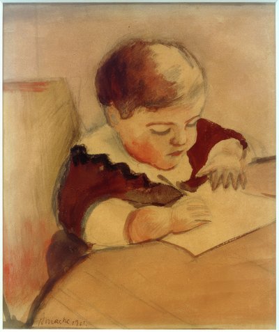 Walter, pintando en la mesa de August Macke