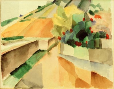 Viñedos en el lago Murten de August Macke