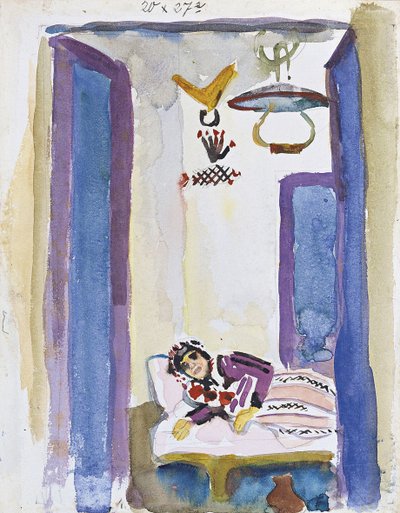 Mujer en un diván, 1914 de August Macke