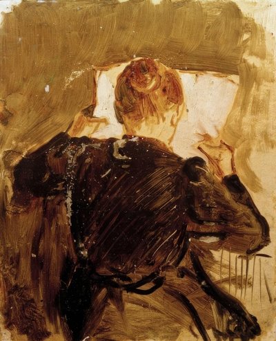 Mujer leyendo el periódico de August Macke