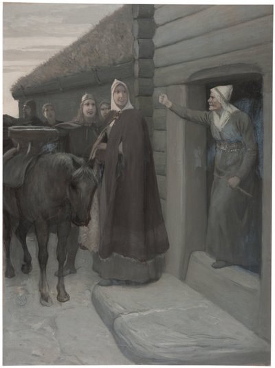 Ilustración para la «Saga de Njal» de August Malmström