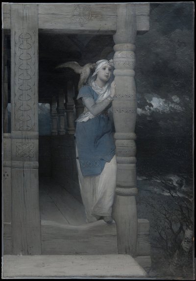 «El lamento de Ingeborg», ilustración para una nueva edición de *La saga de Frithiof*, de Esaias Tegnér, publicada en 1888 de August Malmström