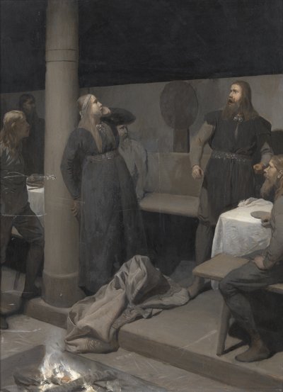 La historia de Burnt Njáll: Gunnar y Hallgerðr, c. 1895 de August Malmström