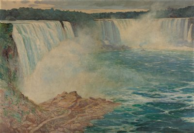 Cataratas del Niágara, c. 1906-1909 (óleo sobre lienzo) de August Satra