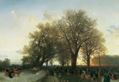 De camino a casa desde la exposición mundial en el Prater de Viena en 1873 de August Schaeffer von Wienwald