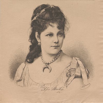 Retrato de la pianista y compositora Sophie Menter 1846-1918, 1883 de August Schubert