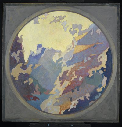 Canyon, c.1931 (óleo sobre lienzo y cartón) de August Vincent Tack