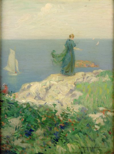 Escena junto al mar (óleo sobre lienzo) de August Vincent Tack