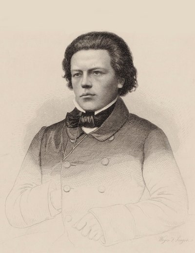 Retrato del compositor Anton Rubinstein de August Weger