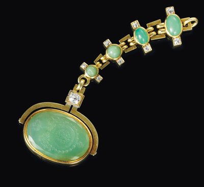 Sello giratorio con joyas de Fabergé, c.1890 de August Wilhelm Holmström