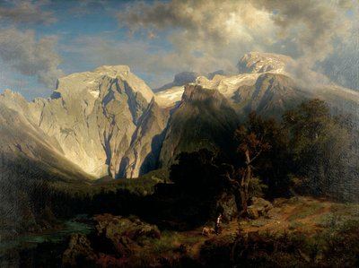 paisaje de montañas de piedra caliza de August Wilhelm Leu