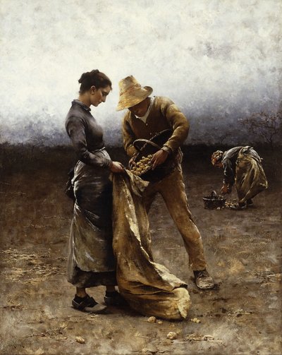 Los recolectores de papas de August Wilhelm Nikolaus Hagborg