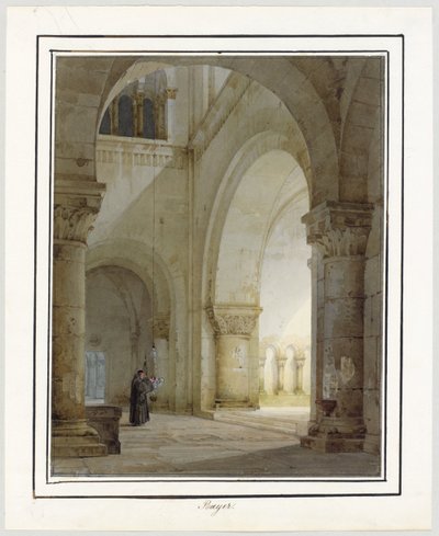 Interior de una iglesia románica de August von Bayer