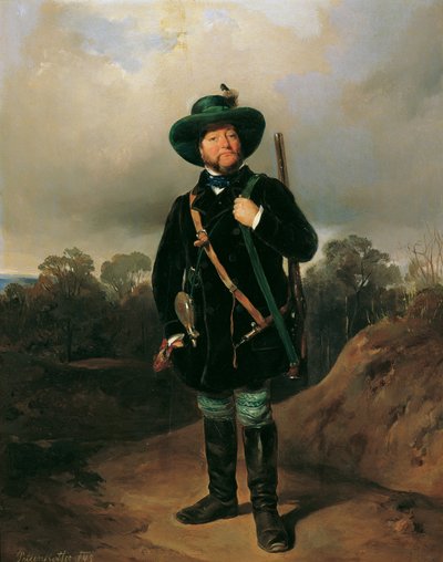 Josef Strommer como cazador de August von Pettenkofen