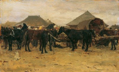 Mercado de caballos en Szolnok I de August von Pettenkofen