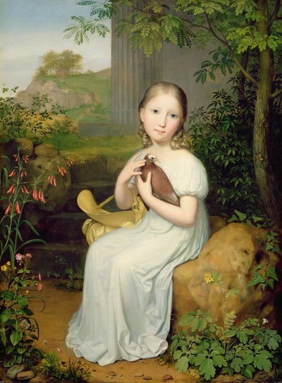 Retrato de la Condesa Louise Bose como Niña, 1820 de August von der Embde