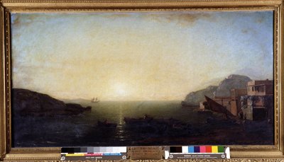 Efecto de la puesta de sol en el mar Mediterráneo de Auguste Aiguier