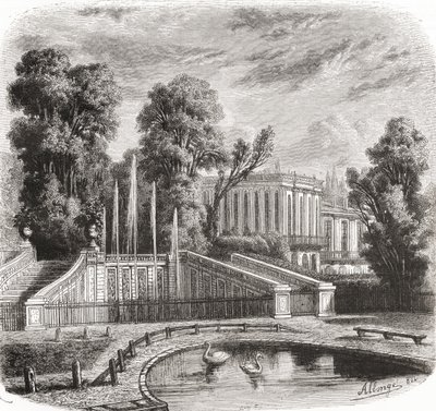 Le Petit Trianon en Versalles, Francia, siglo XIX de Auguste Allonge