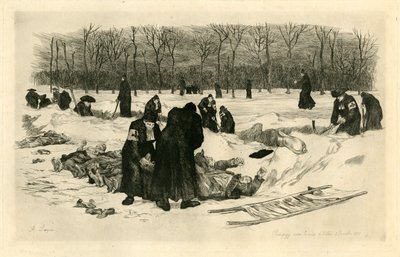 Entierro de muertos en la nieve de Auguste Andre Lancon