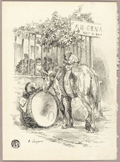 Caballo con mono a la espalda de Auguste Andre Lancon