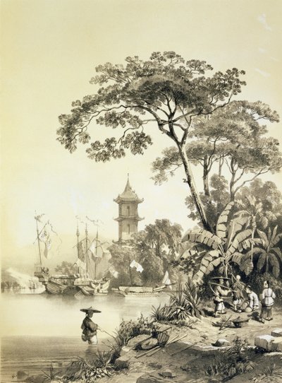 Una Pagoda en el Canal Macao-Cantón, lámina 21 de 