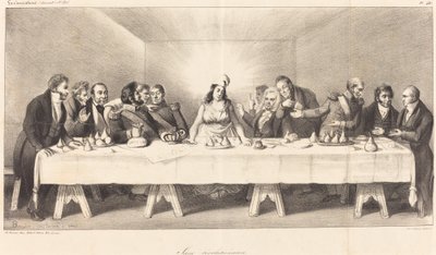 Escena revolucionaria: Parodia de la Última Cena de Auguste Bouquet