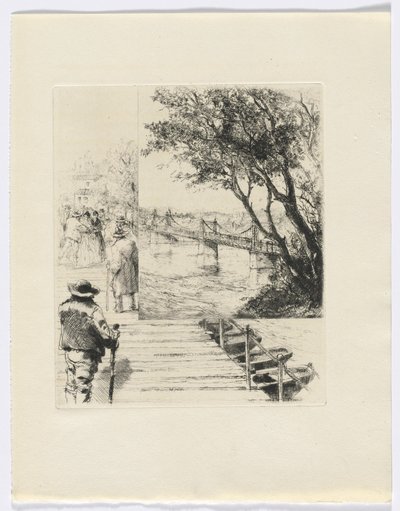 Frédéric Mistral: Mémoires et Recits de Frédéric Mistral: figuras en un muelle (insertar después de p.216) de Auguste Brouet