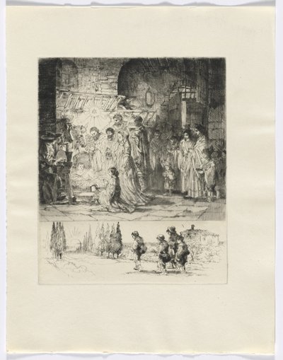 Frédéric Mistral: Mémoires et Recits by Frédéric Mistral: nativity/ figures walking on a road (insert after p. 32) de Auguste Brouet
