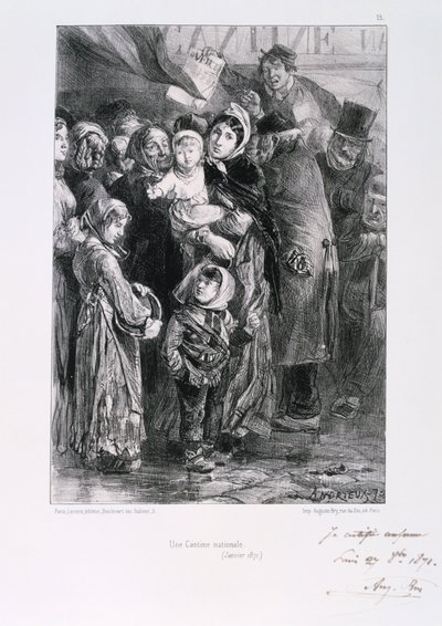 Cantina Nacional, Sitio de París, Guerra Franco-Prusiana, enero 1871 de Auguste Bry