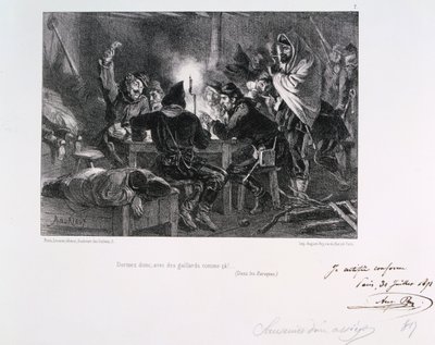 ¡Duerman entonces, con tipos como esos!, Sitio de París, 1870-1871 1871 de Auguste Bry
