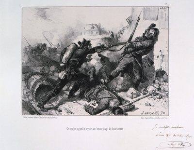 Lucha cuerpo a cuerpo, Sitio de París, Guerra Franco-Prusiana, 1870 1871 de Auguste Bry