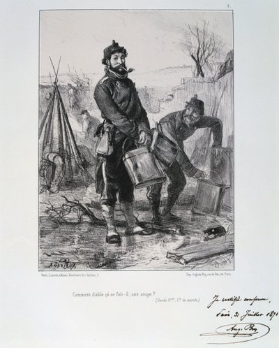 Soldados de la Guardia Nacional, Sitio de París, 1870-1871 de Auguste Bry