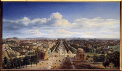 Vista de París tomada desde el Arco del Triunfo de la Estrella Pintura de Auguste Cadolle (1782-1849) 1843 Sol. 0,48x0,83 m París, Museo Carnavalet de Auguste Cadolle