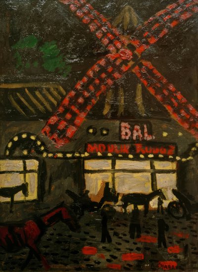 El Moulin Rouge, por la noche de Auguste Chabaud