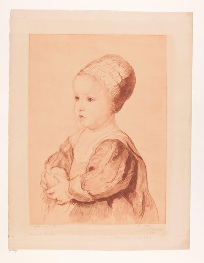 Retrato de un niño desconocido de Auguste Danse (signed by artist)