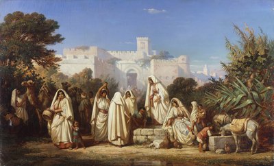 El Pozo de la Casbah en Tánger (óleo sobre lienzo) de Auguste Delacroix