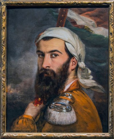 Giuseppe Garibaldi después de la batalla de Morazzone 1848 - pintura de Auguste ESTIENNE (1807 - 1882) París - Museo del Ejército de Auguste Estienne