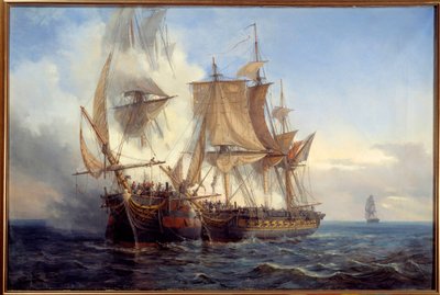 Batalla entre el Bellona y Lord Nelson de Auguste Etienne Francois Mayer