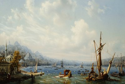 Barcos en el Bósforo, cerca de Constantinopla, 1846 de Auguste Etienne Francois Mayer