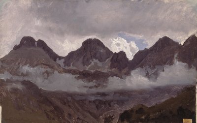 Montañas con niebla, mediados de 1850 de Auguste Francois Bonheur