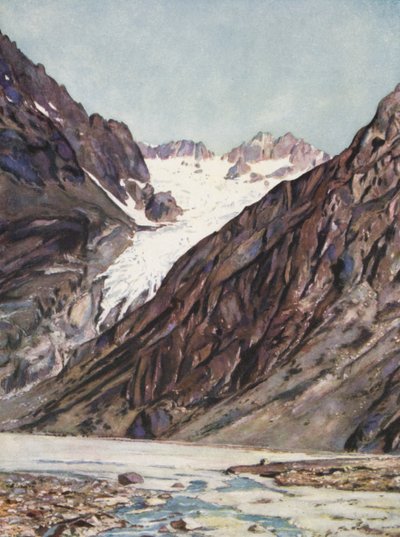 Francia: Glacier Blanc Du Mt Pelvoux (litografía en color) de Auguste Gerardin