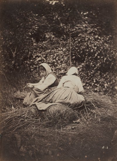 Two Peasant Girls Seated de Auguste Giraudon