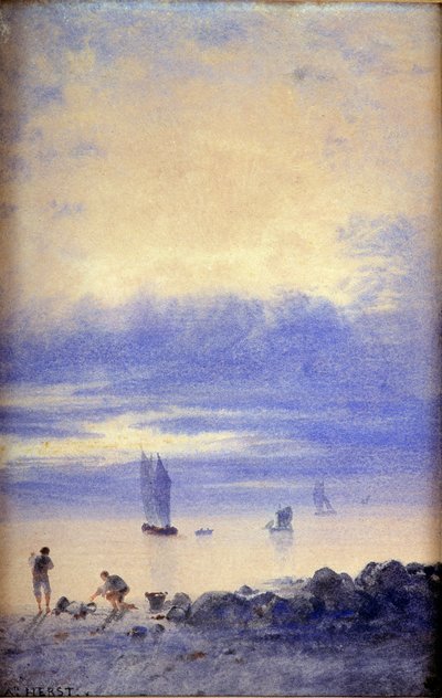 Paisaje marino, playa de Saint-Malo de Auguste Herst